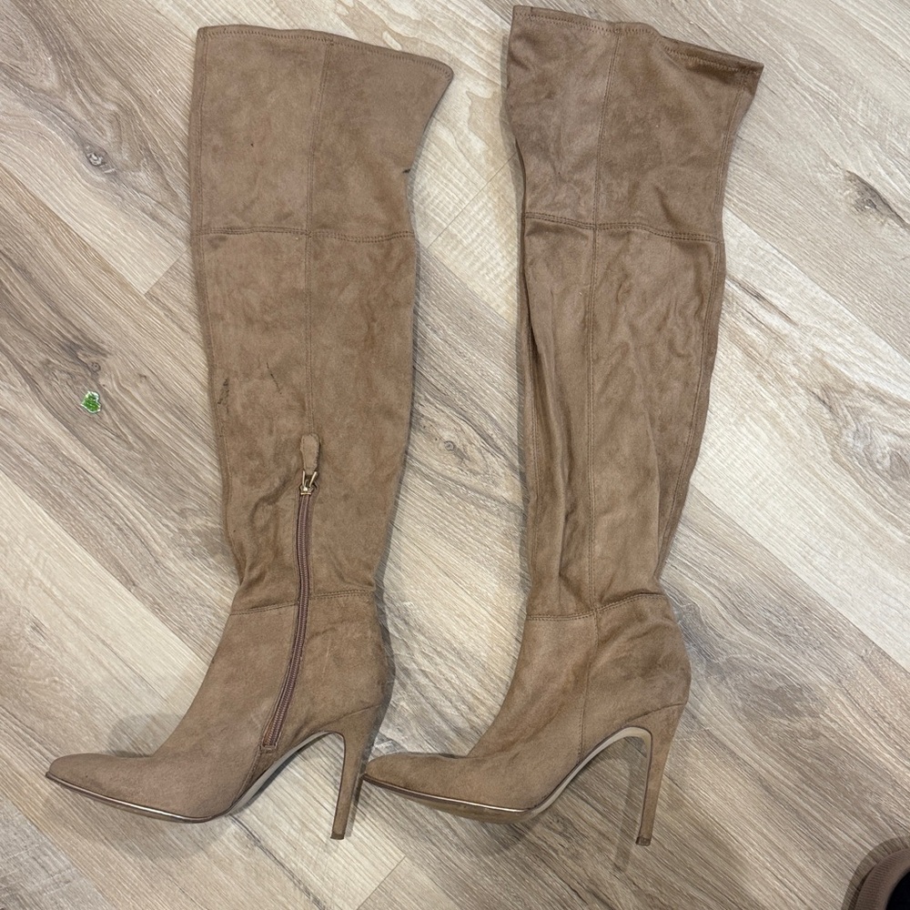 Guess Tan Over the Knee Suede Boots